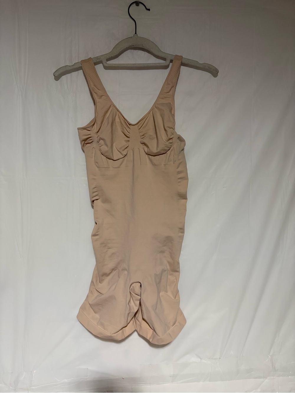 YITTY Nude/Tan Shapewear Bodysuit with Purple Logo
